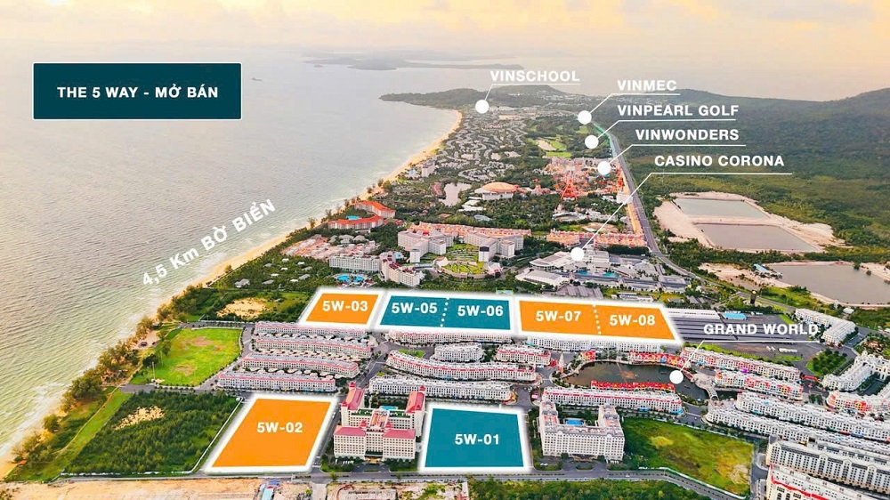 Vị trí khu vực căn hộ Indochine The 5Way Phú Quốc