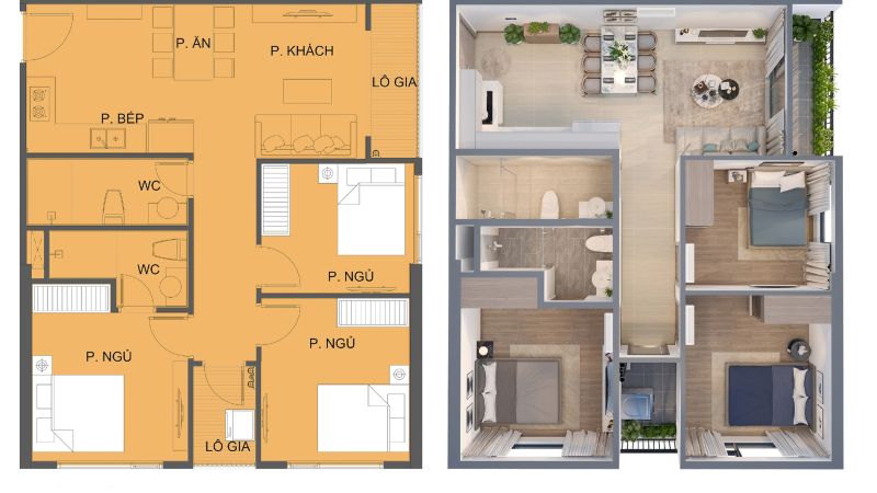 mặt bằng căn hộ vinhome grand park