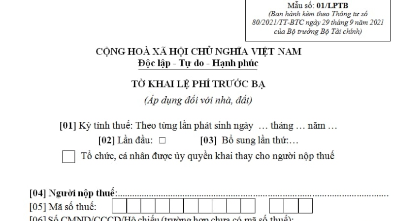 phí trước bạ khi mua chung cư