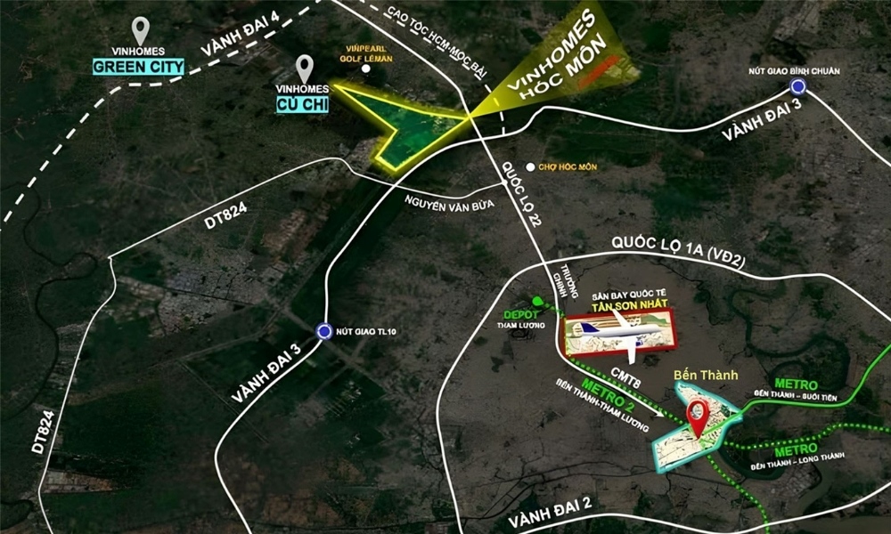 Vị trí Vinhomes Saigon Park Hóc Môn