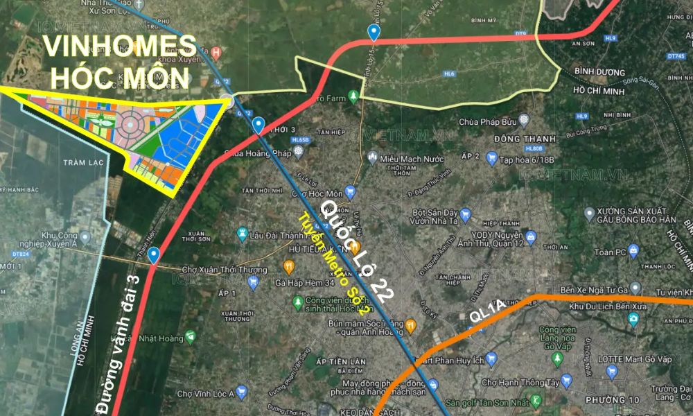 Vị trí Vinhomes Saigon Park Hóc Môn